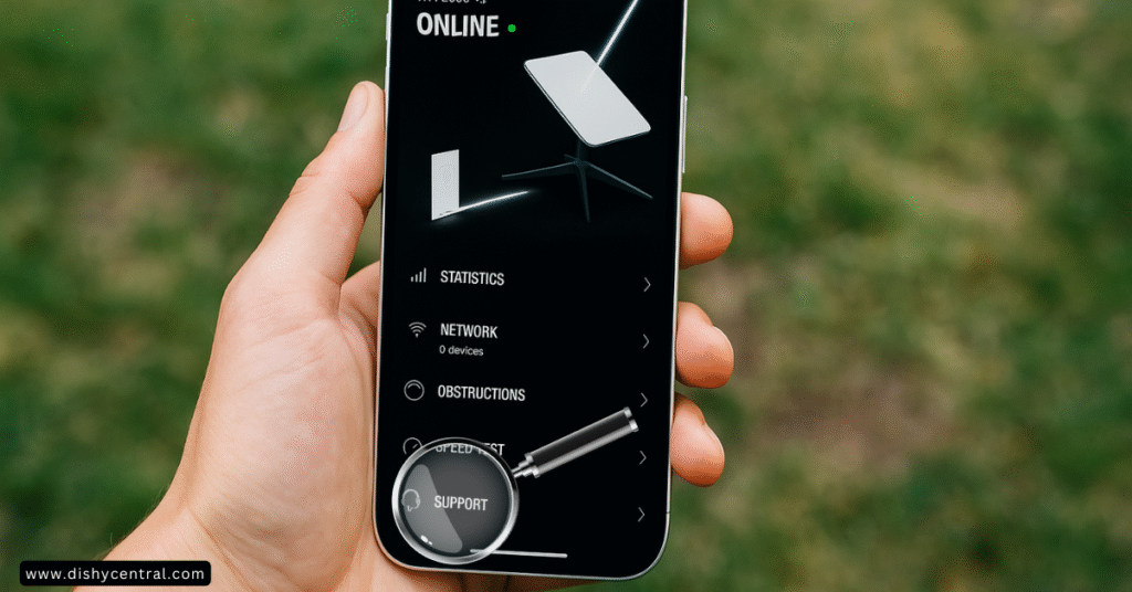 dishyapp4 starlink support for troubleshooting
