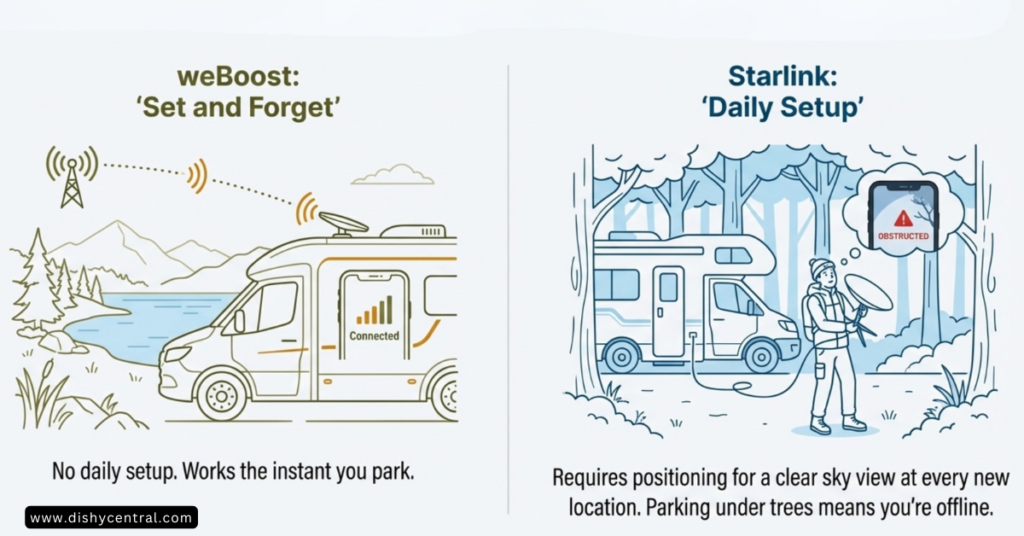 Starlink vs weBoost - Daily Setup